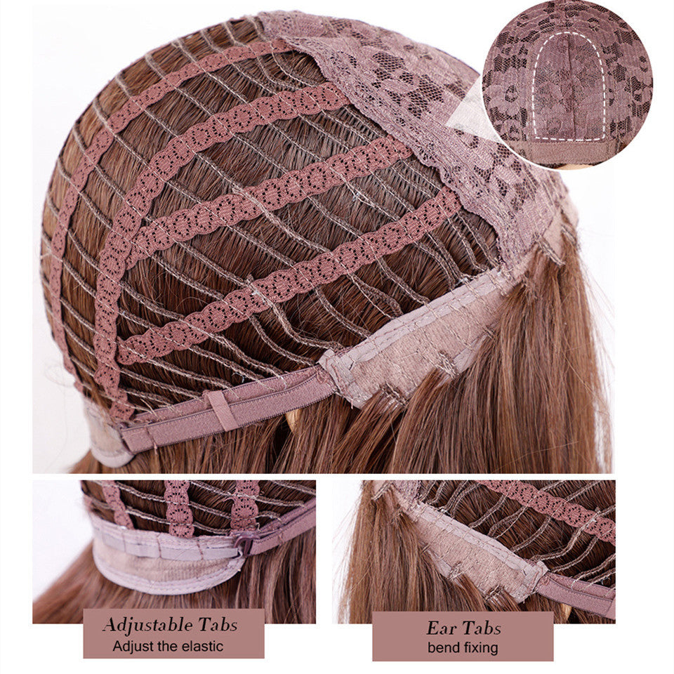 Synthetische steil haar pruik met pony