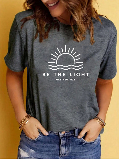 Zomerse T-shirt voor dames met print ronde hals en korte mouwen