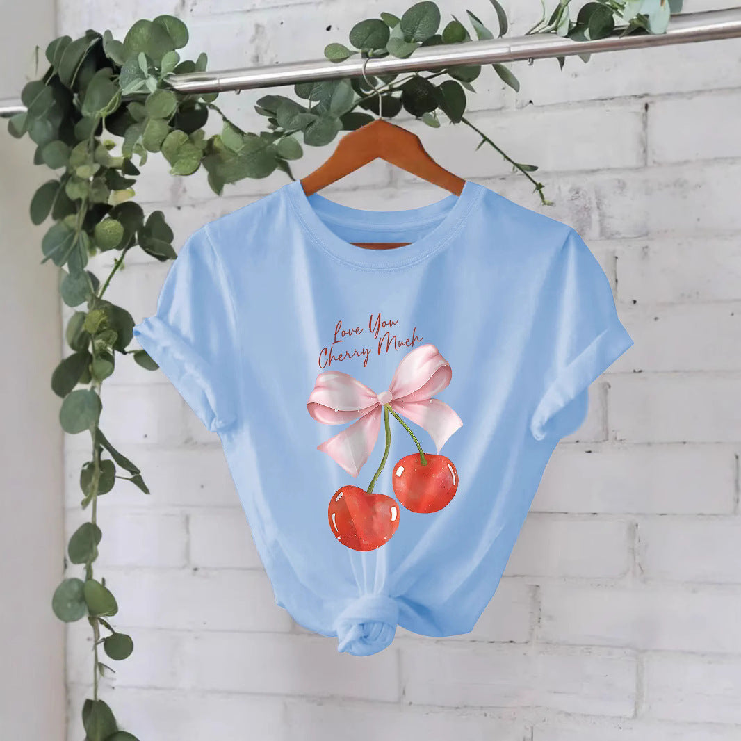 Cherry printed pure cotton top