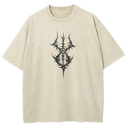 Anime BerserkPrinted T-Shirt Summer Cotton Washed Vintage Short Sleeve