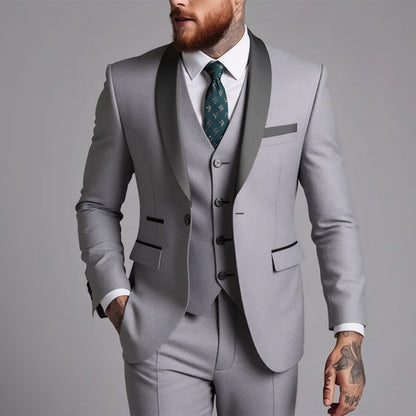 Men's Business Suit Three-Piece Set Double Vent Tuxedo Set