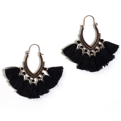 Fringe Vintage Boho Bohemian Ethnic Tassel Drop Dangle Hanging Earrings for Women Female Trendy Jewelry Accessories