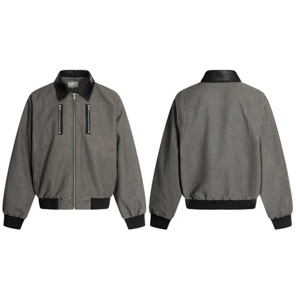 Loose PU leather jacket