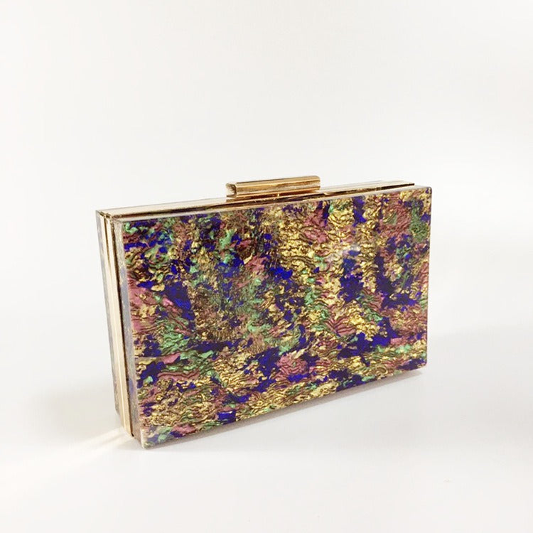 Women's New Fritillaria Pearl Acrylic Dinner Bag Fashion Wedding Handbag Crossbody Small Square Bag