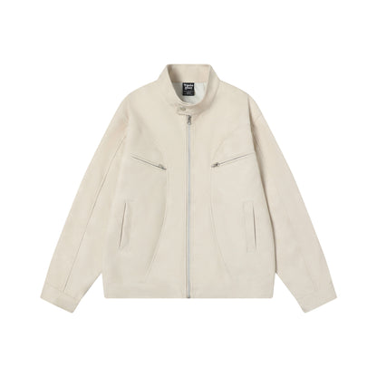 Loose PU leather jacket