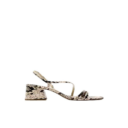 Animal Print Heeled Women's Sandals High heels Slingback Strappy Square toe Block Designer Heel Sanda