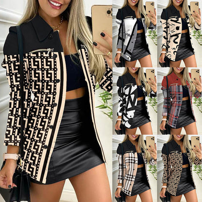 Chic Black Blazer with Long Sleeves Button Notch Lapel Office Style Elegant Women's Suit