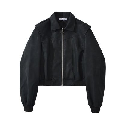 Street leisure bomber leather jacket
