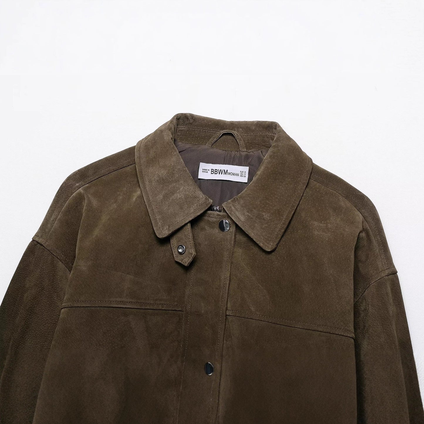 Imitation leather pilot jacket