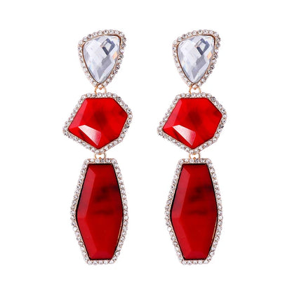 New ZAA Vintage Multilayer Geometric Resin Earrings for Women Boho Statement Jewelry Holiday Party Gifts Wholesale