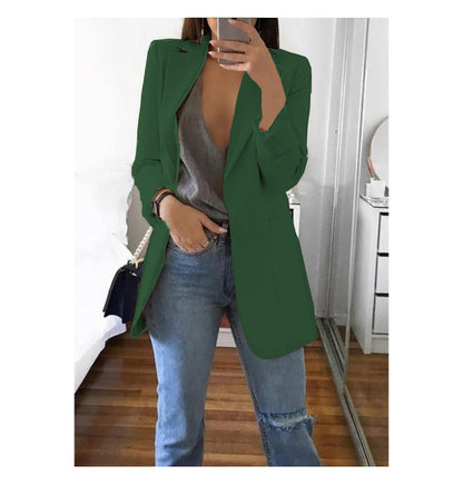 European and American fashion collar slim fit cardigan temperament suit jacket for women