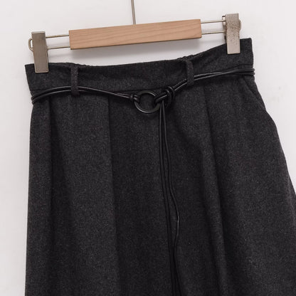 Midi-rok met losse tailleband