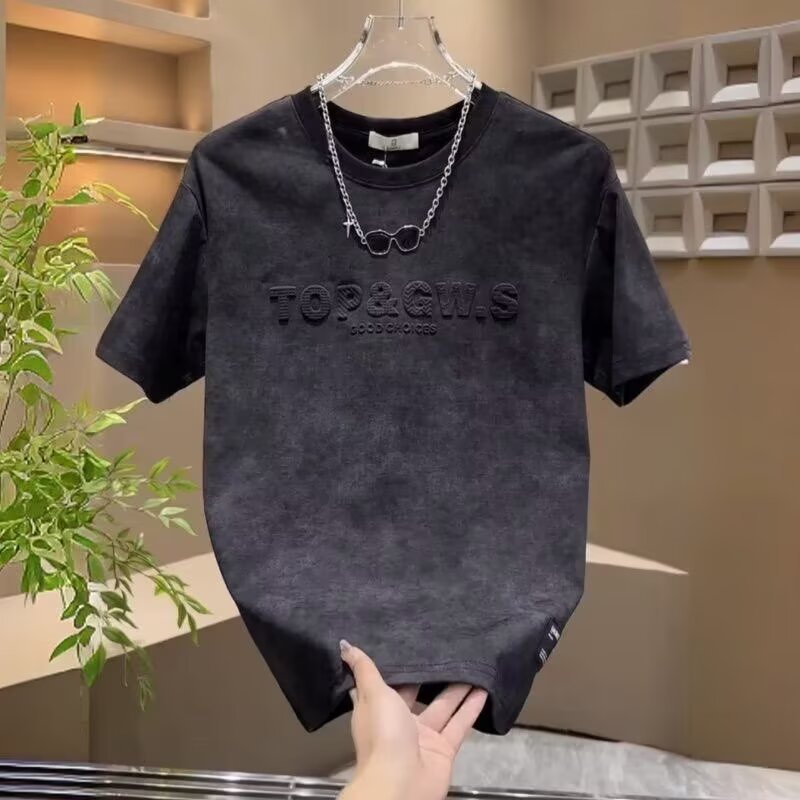 Short Sleeve Men's Tie-Dye Round Neck Versatile Leisure Half Sleeve T-Shirt