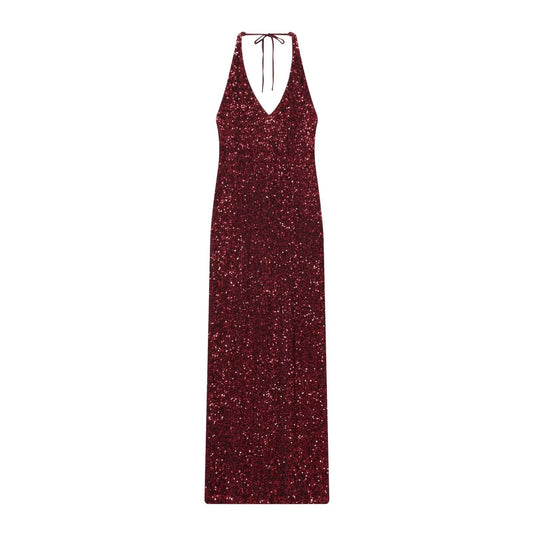 Sleeveless bead off shoulder V-neck dress