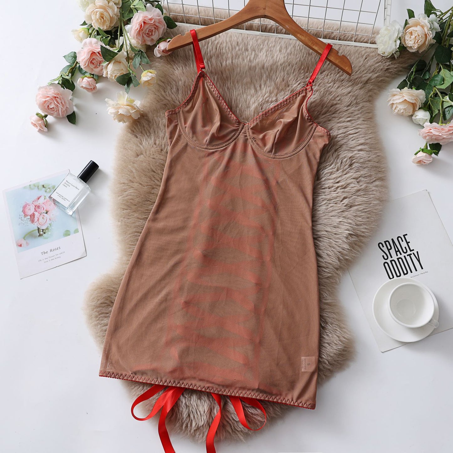 Sexy Mesh Strapless Lingerie Transparent Lace Erotic Underwear Tempting Bodysuit