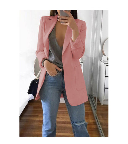 European and American fashion collar slim fit cardigan temperament suit jacket for women