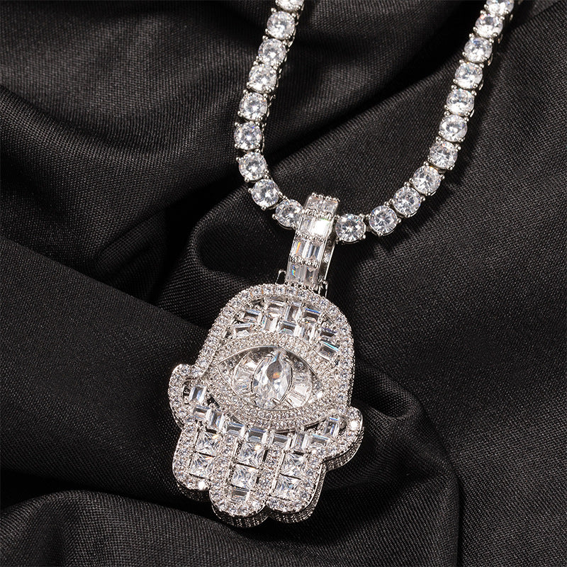 Full-diamond zircon necklace