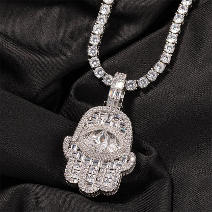 Full-diamond zircon necklace