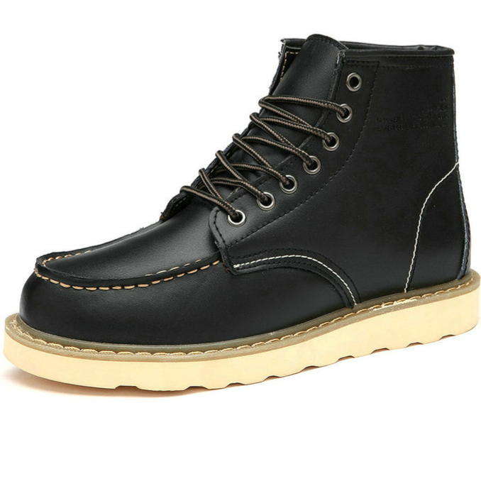 Men's Genuine Leather High-Top Casual Lace-Up Martin Boots