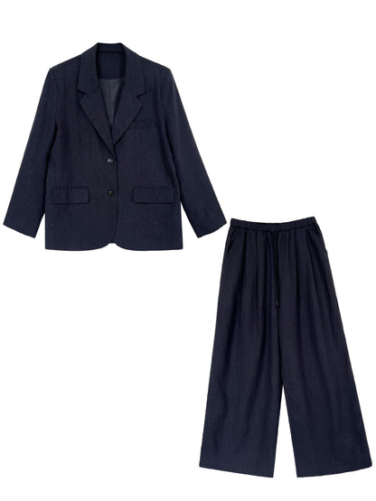 Womens Tencel Linen Blazer and Pants Set
