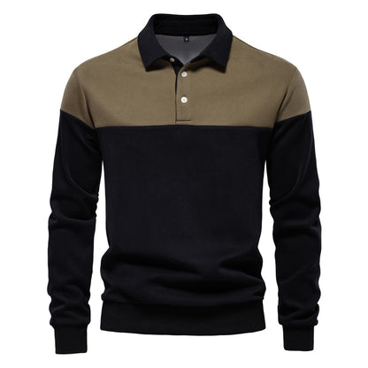 Mens Long Sleeve Polo Collar Sweater
