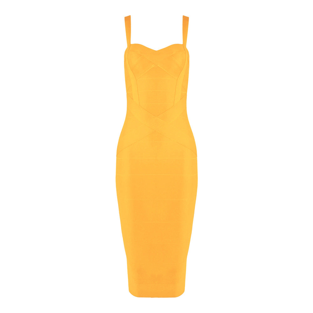 Classic Sexy Strap Bandage Long Dress