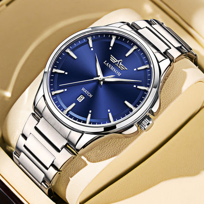 Lanmsom Mens Quartz Watch with Calendar