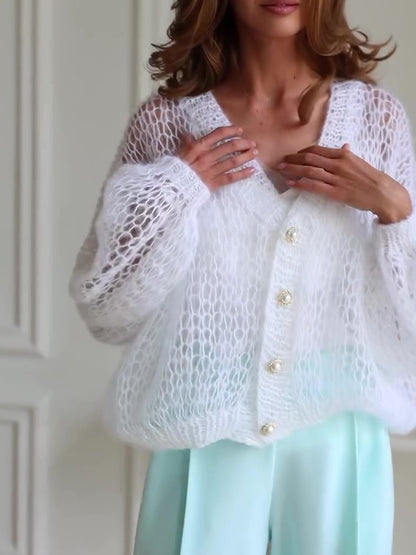 Casual effen holgebreid vest