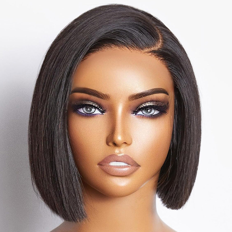 5x5 Bone Straight 8 Inches Human Hair Lace Wig