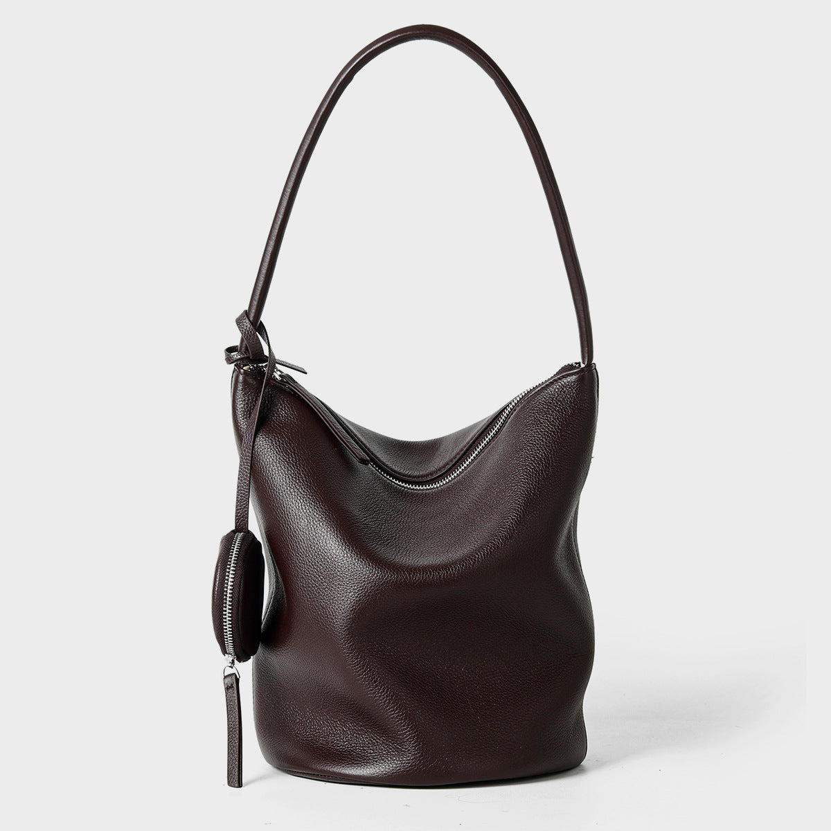 Genuine Leather Large Capacity Bucket Bag Tote Handbag