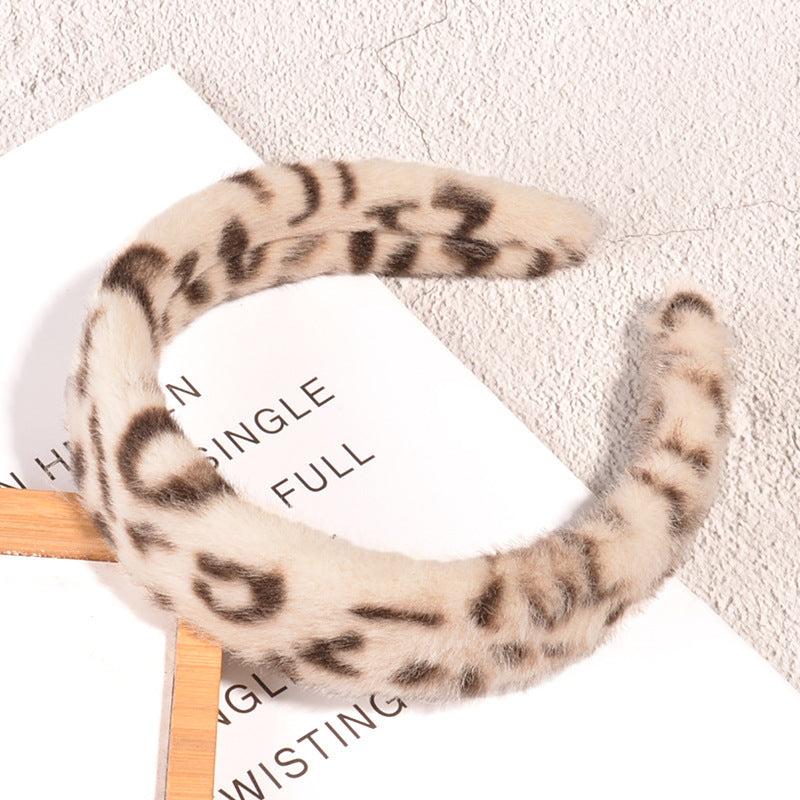 Luipaardprint pluizige haarband