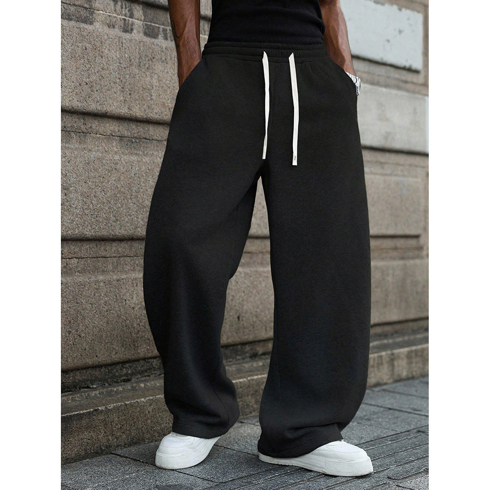 Men Korean Style Drapey Straight Leg Casual Pants