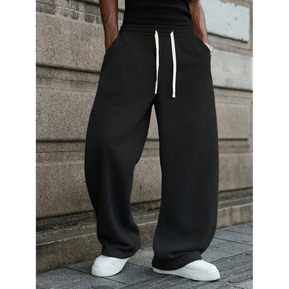 Men Korean Style Drapey Straight Leg Casual Pants