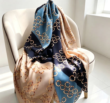 Women's Lijin Satin Scarf Floral Print Shawl