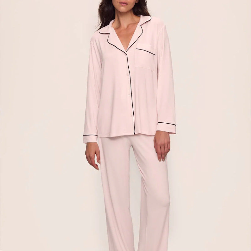 Women's Cotton Lapel Pajama Set