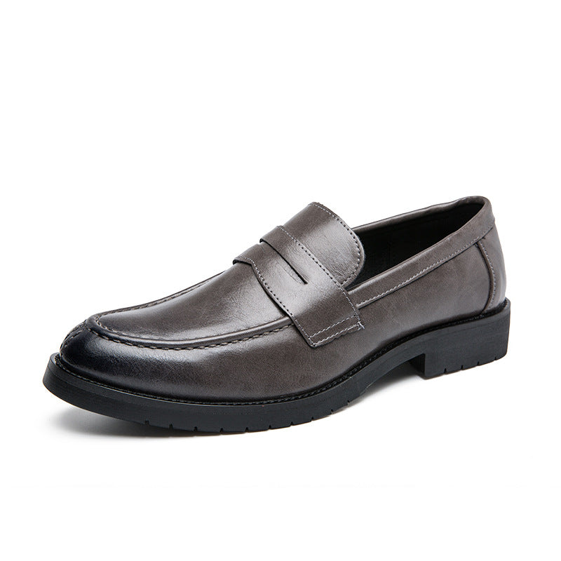 Mens Pointed Toe Leather Slip On Shoes