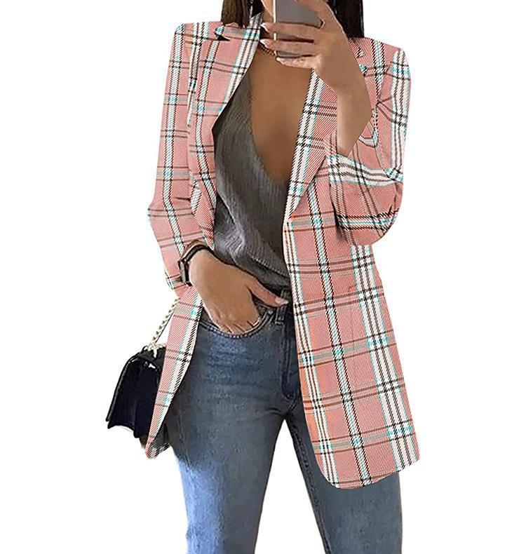 Geruite casual blazer
