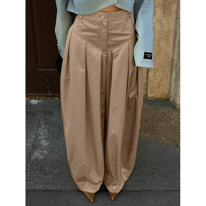 Women High Waist Slim Fit Wide Leg Denim Pants