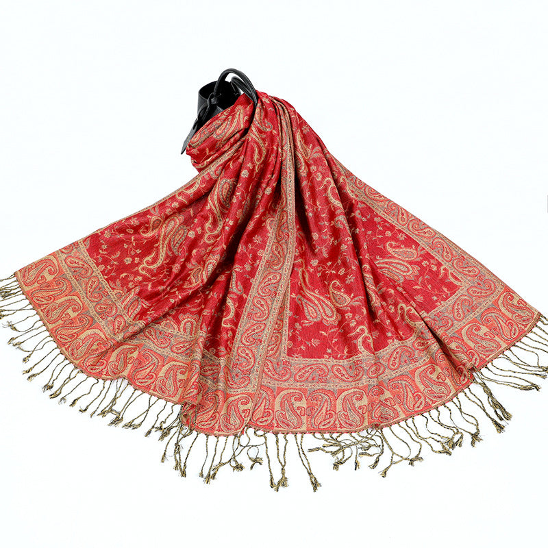 Women's Jacquard Imitation Cashmere Shawl Wrap Long Scarf