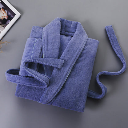 Winter thick pure cotton bathrobe