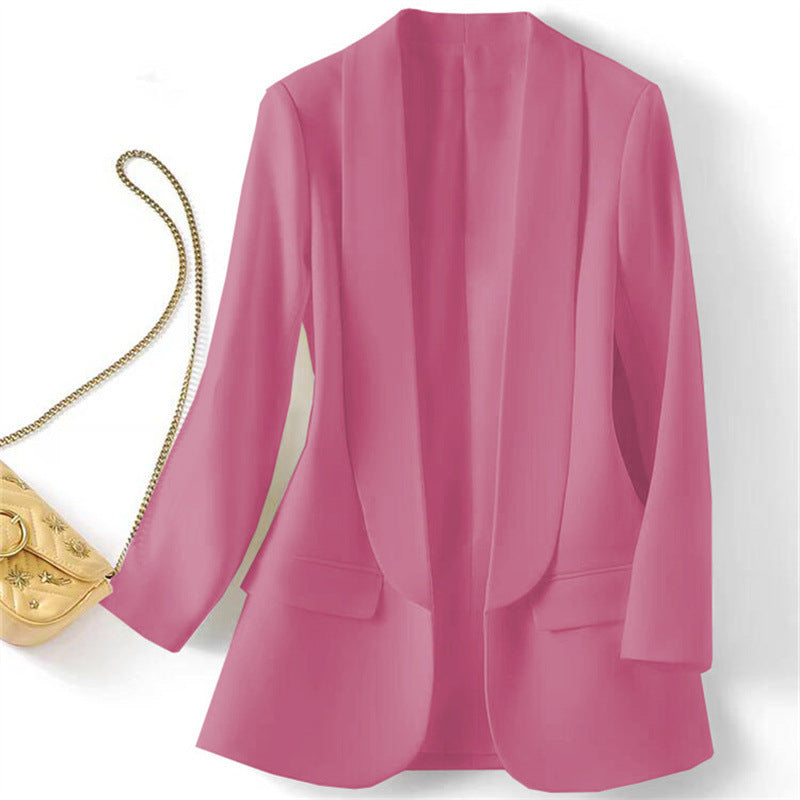 Womens Solid Color Lapel Blazer