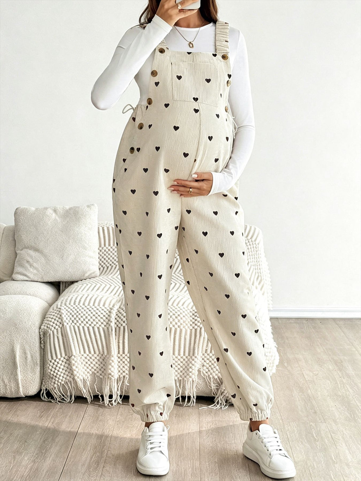 Woolen gauze maternity belt pants