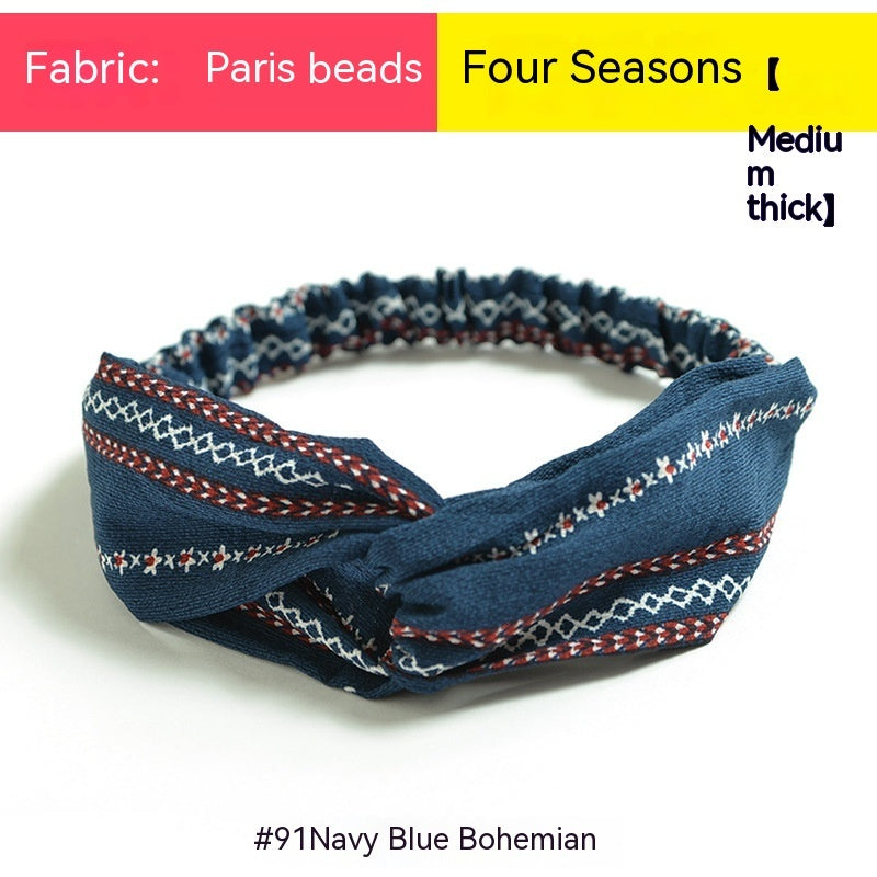 Elastische gekruiste chiffon hoofdband in Boheemse stijl