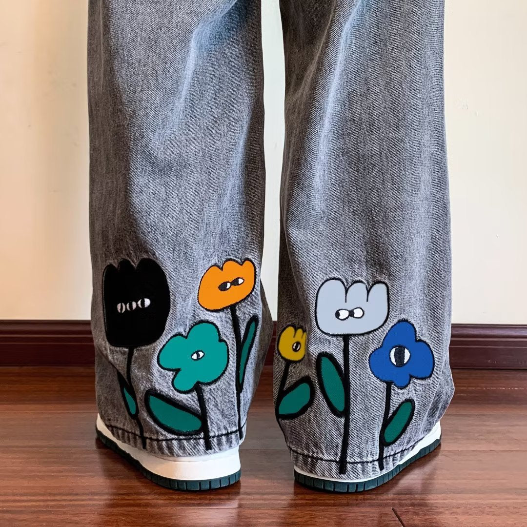 Heren Casual Trendy Retro Jeans Met Patchwork