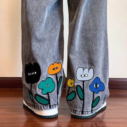 Heren Casual Trendy Retro Jeans Met Patchwork