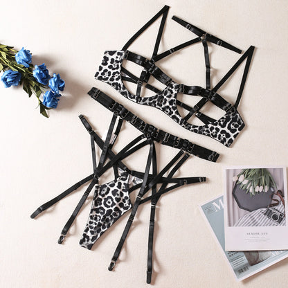 Womens Leopard Print Lingerie Set