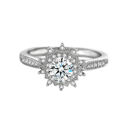 Adjustable Cubic Zirconia Ring Women Classic Six Claw Design