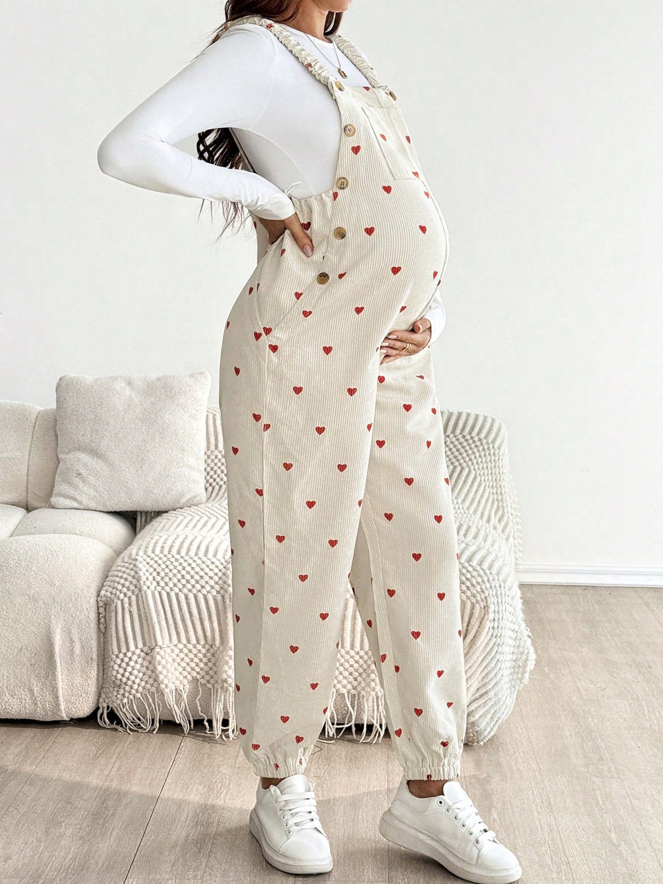 Woolen gauze maternity belt pants