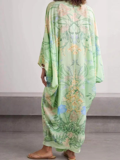 Flowy Printed V-Neck Dress
