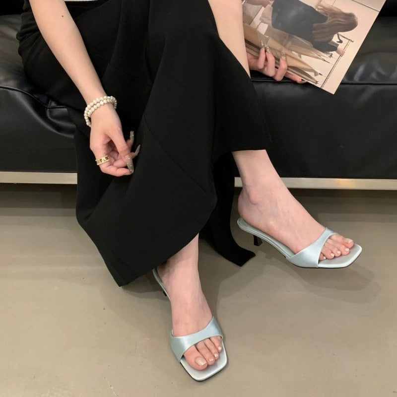French-style women's open-toe slippers